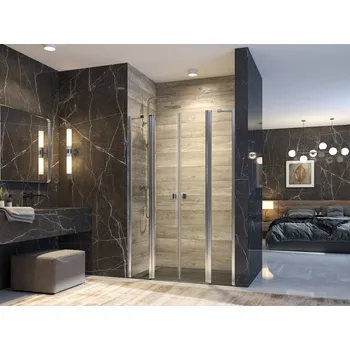 Sprchové dveře Aquatek Glass B4 125 sprchové dveře do niky dvoukřídlé s pevnou stěnou 121,5-125cm