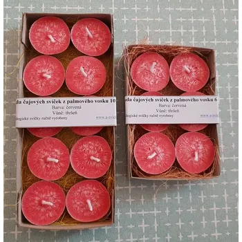 Svíčka Čajové svíčky - červená s vůní třešeň, Varianta balení 6 ks