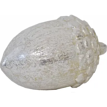 Zahradní dekorace Dekorativní žalud z polyresinu 5x5x8 cm, stříbrný (123636 015 CAP-1-01552-21 žalud)