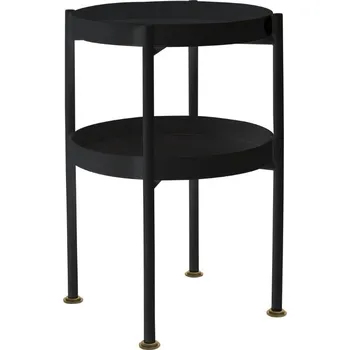 Toaletní stolek Nordic Design Černý kovový odkládací stolek Nollan 40 cm s policí