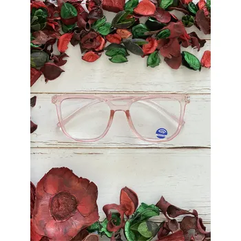 Brýle na čtení Hranaté brýle proti modrému světlu Barva: růžová