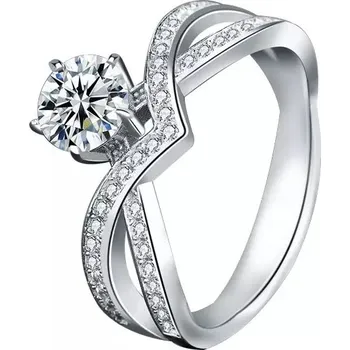 Prsten Royal Fashion stříbrný prsten HA-XJZ005-SILVER-MOISSANITE-ZIRCON Velikost: 8 (EU: 57-58)