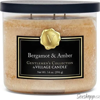 vonný vosk Vonná svíčka Village Candle Bergamot & Amber – bergamot a ambra, 396 g