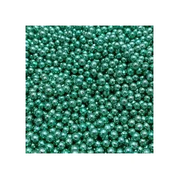 Jedlá dekorace na dort Cukrová dekorace - Kuličky Zelené metalické / 220 g