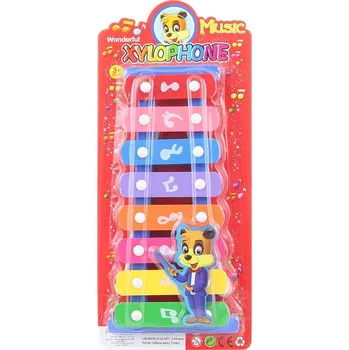 Hudební nástroj pro děti Xylofon dětský 27cm 8 kláves na kartě kov (hudební nástroje)