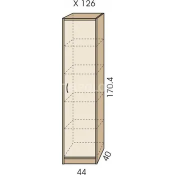 Šatní skříň Policová skříň JIM 5 X 126
