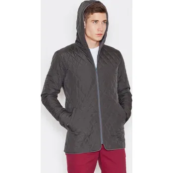 Olivová prošívaná bunda s kapucí V009 Olive Velikost: 2XL