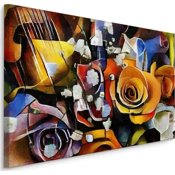 Obraz MyBestHome BOX Plátno Květiny V Kubistickém Stylu Varianta: 30x20