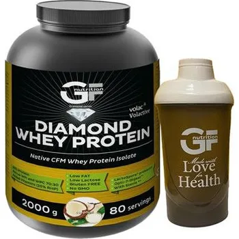 Protein GF Nutrition Diamond Whey Protein 2 kg, nativní syrovátkový izolát a koncentrát v poměru 70:30 Varianta: Strawberry Shake