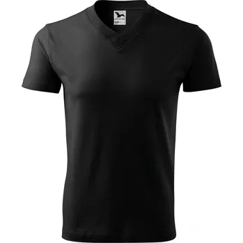 Pánské tričko Malfini V‑neck 102 – unisex tričko s V‑výstřihem, 160 g, 100% bavlna, oblíbené pracovní tričko vhodné pro potisk Barva: 01-černá, Velikost: 2XL
