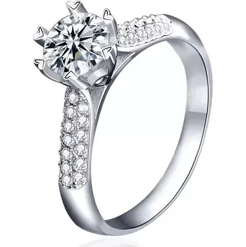 Prsten Royal Fashion stříbrný prsten HA-XJZ014-SILVER-MOISSANITE-ZIRCON Velikost: 5 (EU: 49-50)