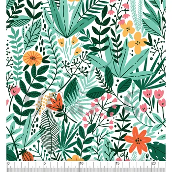 Zakázkový tisk, softshell, kočárkovina... Květy a lá jungle Látky k tisku: Microfirba