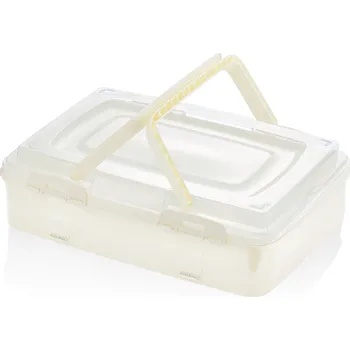 Jednopatrová krabice na pečivo Herzberg pro přenášení s sebou slonová kost