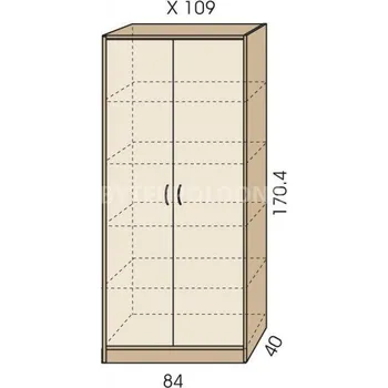 Šatní skříň Policová skříň JIM 5 X 109