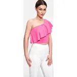 Růžová halenka s volánem na jedno rameno M875 Pink Velikost: L/XL