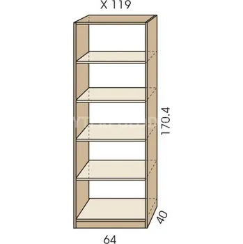 regál Policový regál JIM 5 X 119