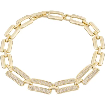 Náramek biju Pozlacený náramek 14k, ozdobená zrna se zirkony 2002092