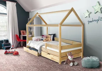 Dětská postel Dětská domečková postel Mike bez úložného prostoru s roštem 200 x 90 cm