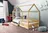 Dětská domečková postel Mike bez úložného prostoru s roštem 200 x 90 cm, přírodní
