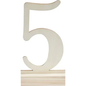 Svatební dekorace FK Dřevěná stojací číslovka na stůl - 5
