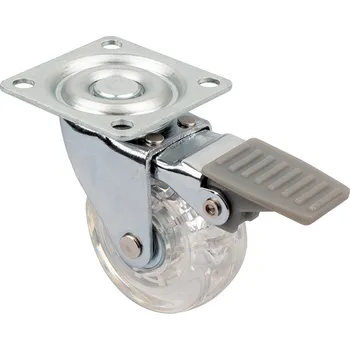 Nábytkové kování Interex Nábytkové kolečko SIMPLE s brzdou 50 mm / průhledné čiré 50 mm