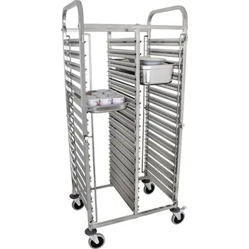 Regálový vozík nerez Beeketal BTW-20 pojízdný 32 přihrádek na GN 1/1, gastronádoby, tácy