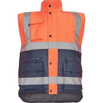 pracovní vesta Cerva Hellin Pánská pracovní zateplená HI-VIS vesta 03030147 oranžová/navy L