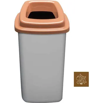 Odpadkový koš Plastový koš SORT, objem 45 l, nádoba šedá, víko hnědé