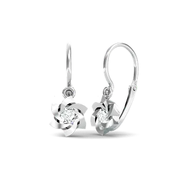 Náušnice SOLUNA Noblesní zlaté DIAMANTOVÉ dětské náušnice SUN bílé zlato