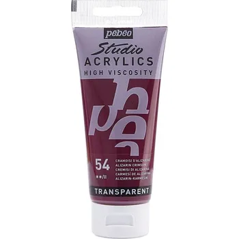 Vodová barva Akrylová barva Pébéo Studio Acrylics - 54 Alizarin Crimson Objem: 100 ml