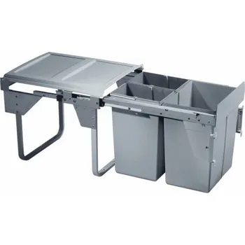 Odpadkový koš Wireli Výsuvný koš 450 mm - 1x20L 2x10L s uchycením na dvířka / šedý