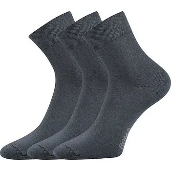 Pánské ponožky BOMA Ponožky slabé ZAZR jednobarevné TMAVĚ ŠEDÉ (3 páry) 43-46 112866