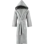 Unisex župan STRIPE s kapucí - Šedá, L, Soft Cotton