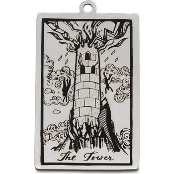 Šperk Přívěsek Tarotové karty - věž chirurgická ocel TC 385-1