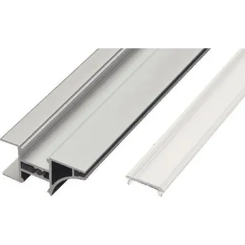 Stavební profil Animadomus Hliníková okrajová lišta LL-08 pro osvětlení LED s krytkou Hliník stříbrný Čirá 1,5 m