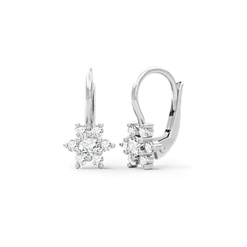 Náušnice SOLUNA Zlaté dívčí náušnice se zirkony STAR bílé zlato