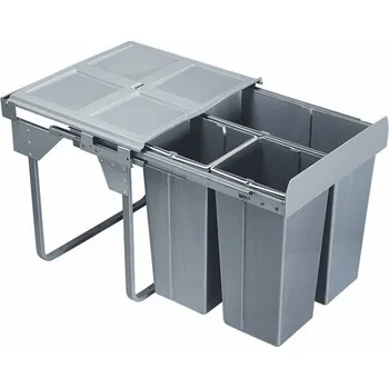 Odpadkový koš Wireli Výsuvný koš 600 mm - 1x34L 2x17L / šedá