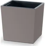 PROSPERPLAST Květináč URBI SQUARE LOW 24cm mocca