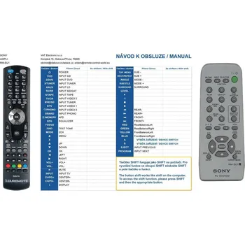 General SONY RM-SU1 - náhradní dálkový ovladač