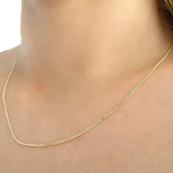 Řetízek Zlatý řetízek PANCER 1mm 1,65g 55cm Zlato 14k(585/1000)