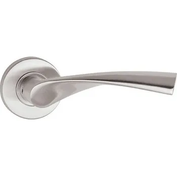 Dveřní kování Hermat Klika z nerezové oceli ALA / matná nerezová ocel Rozeta na bezpečnostní klíč /PZ/