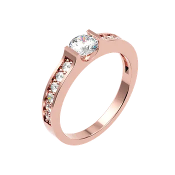 Prsten SOLUNA Nadčasový zlatý prsten se zirkony WILLOW růžové zlato VELIKOST: 48 - 15,3 mm