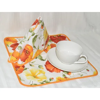 Prostírka jednoduchá - oranžové vlčí máky