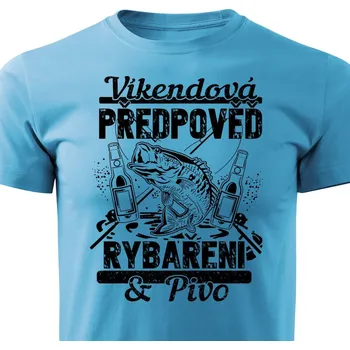 Pánské tričko Pánské tričko Víkendová předpověď Barva: Tyrkysová, Velikost: XXXL