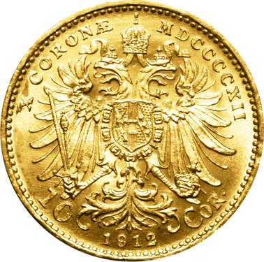 Zlatá investiční mince Desetikoruna Františka Josefa I. 1912 (novoražba)