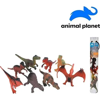 Figurka Zvířátka v tubě -dinosauři, 7 - 11 cm, mobilní aplikace pro zobrazení zvířátek, 8 ks