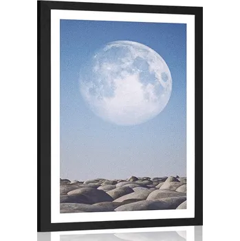 Plakát Dovido Plakát s paspartou skládané kameny v měsíčním světle