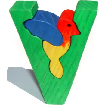 Puzzle Fauna Abeceda písmeno V ptáček