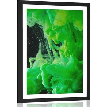 Plakát Dovido Plakát s paspartou zelené tekoucí barvy