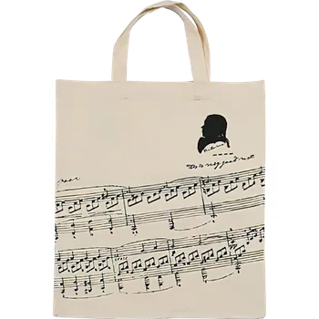 Taška přes rameno plátěná - Notová partitura - Přírodní
